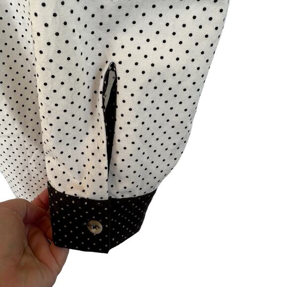 VTG Polka Dot Colorblock Button Up Shirt Womens SZ M/L Western Cowgirl Contrast - Picture 6 of 10